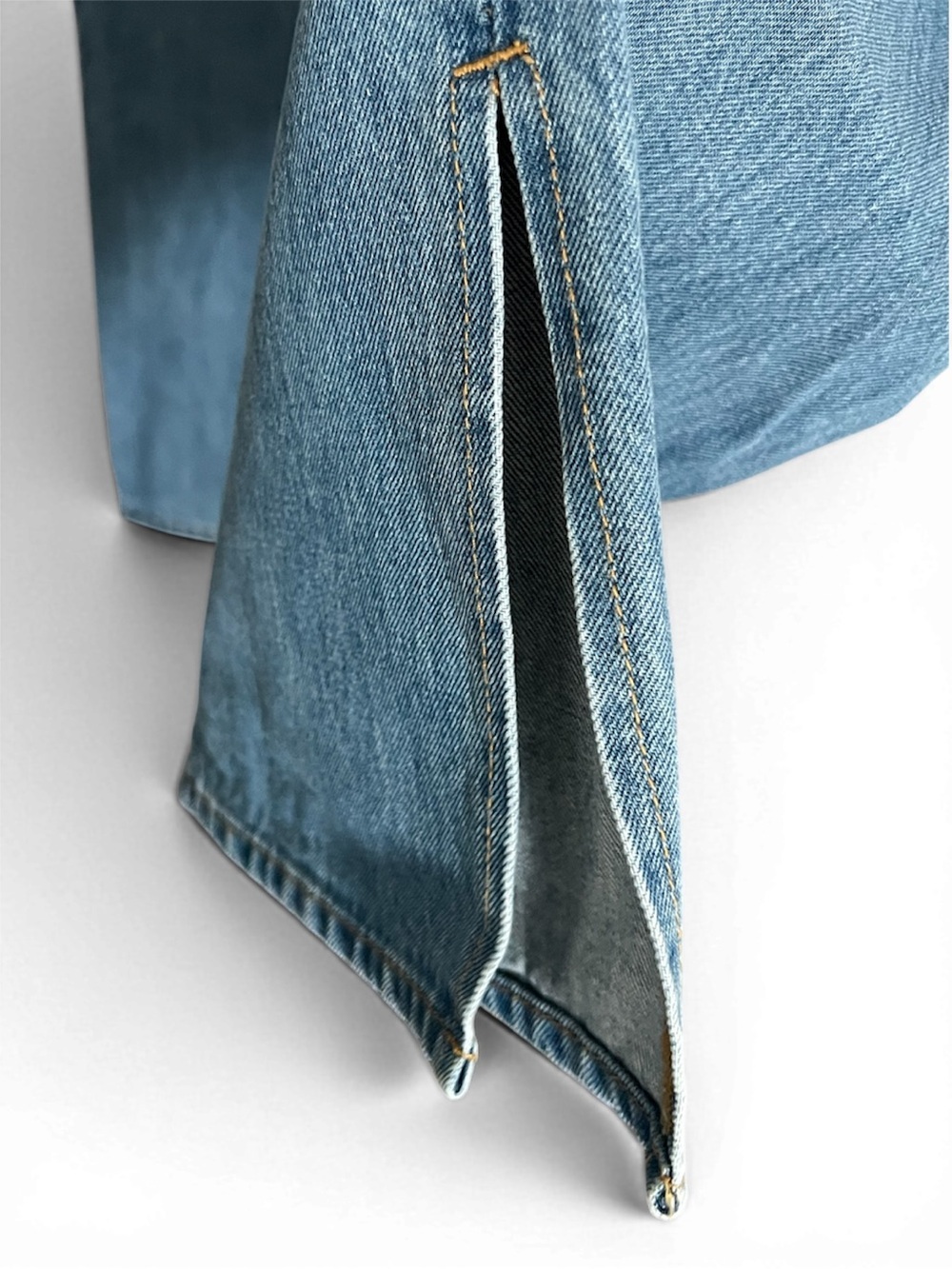 Oak + Fort Wide Leg Jeans Split Hem High Rise Organic Cotton Size 28 - Picture 8 of 8